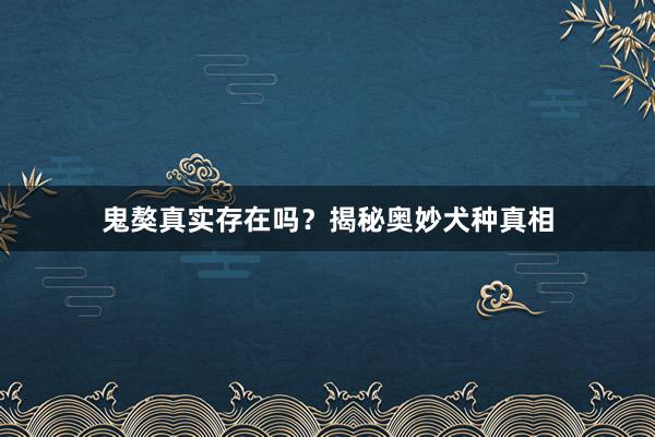 鬼獒真实存在吗？揭秘奥妙犬种真相